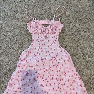 Charming Pink Floral Mini Dress